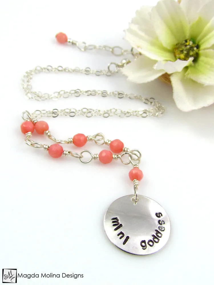 WHOLESALE - Mini Goddess (children) Pink Coral Necklace