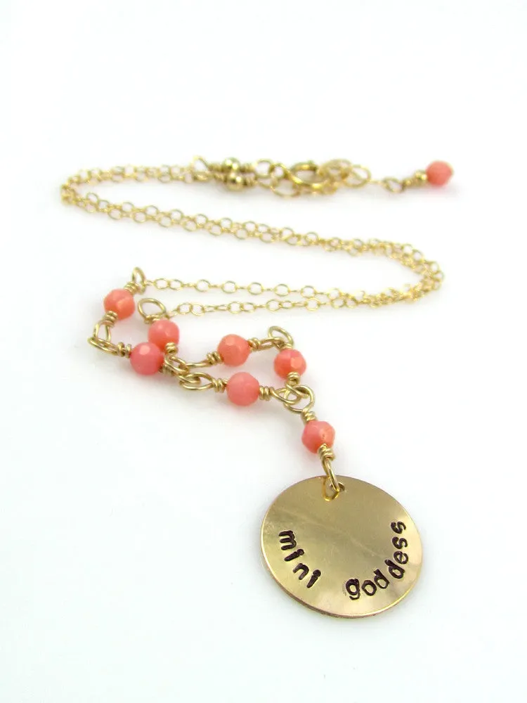 WHOLESALE - Mini Goddess (children) Pink Coral Necklace