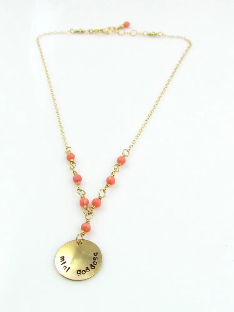 WHOLESALE - Mini Goddess (children) Pink Coral Necklace