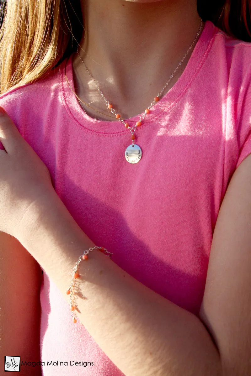 WHOLESALE - Mini Goddess (children) Pink Coral Necklace
