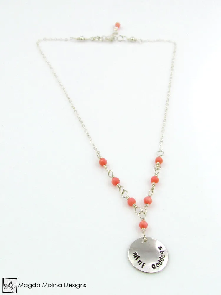 WHOLESALE - Mini Goddess (children) Pink Coral Necklace