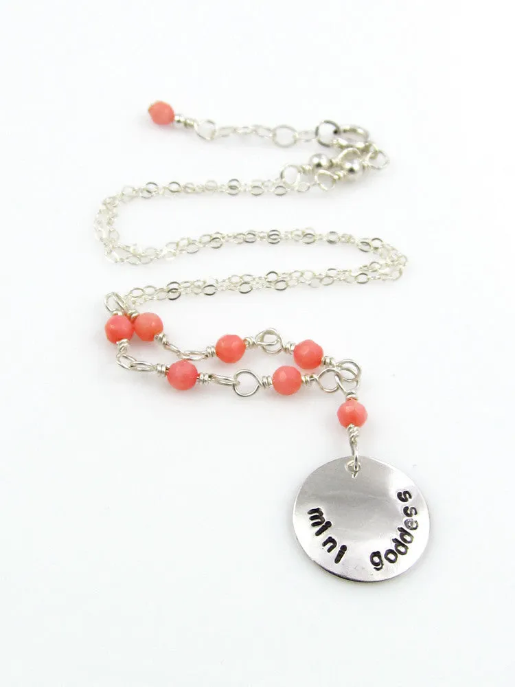 WHOLESALE - Mini Goddess (children) Pink Coral Necklace