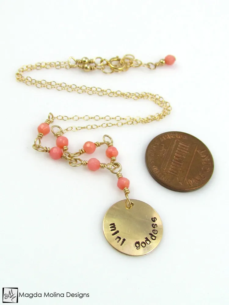 WHOLESALE - Mini Goddess (children) Pink Coral Necklace